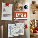 Kayseri 38 Türkiye Temalı Retro Plaka Tasarımlı Dekoratif Buzdolabı Magneti, Hediyelik Hatıra Süvenir
