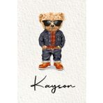 Kayson: Cahier personnalisé avec prénom Kayson | Cadeau d'anniversaire pour enfant, garçon, homme, copain ... | Nounours | 110 pages lignée, Petit Format 6x9 pouces (15,24 x 22,86 cm)