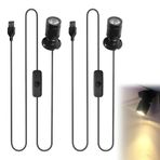 Kayuneed 2'li paket mini LED spot ışık, 5 V 3 W USB kısılabilir LED spot, 360° döndürülebilir alüminyum spot ışık, dolap, koridor, galeriler, takı vitrinleri için vurgulu ışıklar (sıcak beyaz 3000 K)
