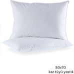 Kaz Tüyü Yastık -%100 Hava Geçirgen- Otel Tipi-Terletmez- 50X70CM - 50 × 70 cm - Beyaz