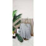 Kazayağı Desen Kız Çocuk Elbise Fiyonklu - Siyah - 5 - 6 Yaş