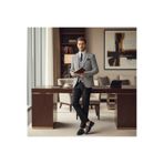 Kazayağı Slim Fit Desenli Mono Yaka Çift Yırtmaçlı Astarlı Takim Elbise Siyah 54/6
