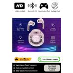 KAZEMTECH Bluetooth Kulaklık Kadın Erkek ios Android Uyumlu Dokunmatik Stereo Şeffaf LED Ekran Extra Bass