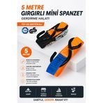 kazen 5 Metre Halkalı Gırgırlı Cırcırlı Mini Spanzet Gerdirme Halatı TÜV GS sertifikalı