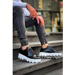 Kb-056 Kuback Siyah Rugan Beyaz Yüksek Taban Günlük Spor Ayakkabı