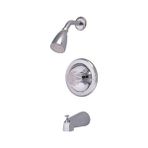 KB531 Tek Akrilik Saplı Küvet ve Duş Bataryası, Cilalı Krom, 12.7 cm Musluk Uzunluğu - Option-1