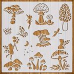 kbatuo Renkli mantar melek duvar şablonları şablon yeniden kullanılabilir sprey boya şablonlar el sanatları boyama ahşap el sanatları tuval duvarlar ahşap mobilya süslemeleri DIY Scrapbooking