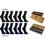 KBC Socks 12'li Bambu Dikişsiz Erkek Klasik Çorap Seti / Kutulu Set / 6 Siyah - 6 Lacivert - 41 - 44 - Lacivert - Siyah