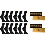 KBC Socks 12'li Dikişsiz Bambu Erkek Klasik Yazlık Soket Çorap Seti / Full Siyah / Kutulu Set - 41 - 44