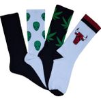 KBC Socks 4'lü Unisex Pamuklu Desenli Soket Tenis Uzun Çorap Seti - Çok Renkli - 36 - 42