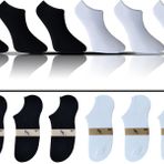 KBC Socks 6'lı Bambu Dikişsiz Burun Erkek Spor Bilek Boy Çorap Seti/Kutulu Set / 3 Siyah - 3 Beyaz (Siyah-Beyaz)