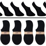 KBC Socks 6'lı Dikişsiz Bambu Terletmez Spor Erkek Sneakers Görünmez Çorap Seti/Kutulu Set (Siyah, 41-44)
