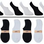 KBC Socks 6'lı Dikişsiz Bambu Terletmez Spor Kadın Sneakers Görünmez Çorap Seti/Kutulu Set (Siyah-Beyaz, 36-40)