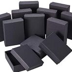 KBNIAN 24 Adet Kraft Karton Kutu, Hediye Kutusu, Siyah Kraft Kağıdı, Kapaklı Takı Kutusu, Kolye, Yüzük Hediyeleri için, 8 x 5 x 3 cm