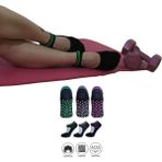 KBS 3 Çift Pamuklu Renkli Kaymaz Taban Silikon Baskılı Yoga Fitness Pilates Ve Aktivite Kadın Çorabı - Karışık-Çok Renkli - 36 - 41