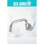 KCA ARMATÜR Duvardan Tek Su Çıkışlı Oynar Borulu Mutfak Evye Musluk Bataryası