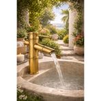 KCA ARMATÜR KCA Bambu Antik Eskitme Gold Lavabo Bataryası – Vintage Pirinç Görünümlü Banyo Musluğu