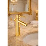Kca Armatür Kca Bambu Gold Lavabo Bataryası – Parlak Altın Kaplama Lüks Banyo Musluğu