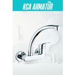 KCA ARMATÜR Kca Duvardan Çift Su Girişli Mutfak Lavabo Bataryası Musluğu Çeşmesi