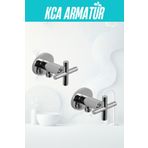 KCA ARMATÜR Kca Pirinç Çubuk Kol Taharat Taharet Musluğu Çeşmesi Bataryası 2'li Set