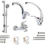 Kca Armatür Kca Sürgülü Duş - Banyo - Lavabo - Mutfak Bataryası Çeşmesi Musluğu 4'lü Set - Krom