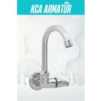 KCA ARMATÜR Mix Tekli Duvardan Baston Borulu Mutfak Eviye Musluğu Çeşmesi Bataryası