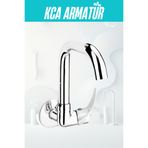 KCA ARMATÜR Mix Tekli Duvardan Köşe Borulu Lavabo Bataryası Musluğu Çeşmesi