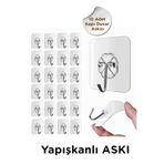 KCA HOME 10 Adet Kapı Duvar Askısı, Kendinden Yapışkanlı Şeffaf Askı, Güçlü Kapı Askısı, 6X6cm