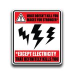 KCD Elektrikçi Elektrikli Çıkartma Çıkartmaları - Alet Kutuları, Kilitli Dolaplar, Baretler, Arabalar, Pencereler, Tamponlar, Duvarlar, Dizüstü Bilgisayarlar, Bardaklar için - 13 cm (Elektrik Hariç)