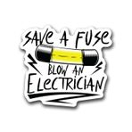 KCD Elektrikçi Elektrikli Çıkartma Çıkartmaları - Alet Kutuları, Kilitli Dolaplar, Baretler, Arabalar, Pencereler, Tamponlar, Duvarlar, Dizüstü Bilgisayarlar, Bardaklar için - 13 cm (Sigorta Kurtarın)