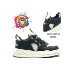 KCMN Cool Jacop Bağcık Görünümlü Cırt Cırtlı Sneaker Ortopedik Çocuk Spor Ayakkabı SİYAH-BEYAZ