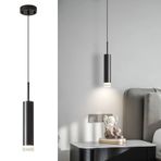 KCO Modern LED Kolye Işık Ayarlanabilir Mini Siyah Silindir Asılı Işık Mutfak Ada Oturma Odası Çağdaş Tavan Armatürü