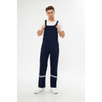 KD İş Giyim Bahçivan Tulumu %100 Pamuk Reflektörlü - Lacivert - XL