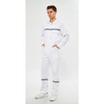 KD İş Giyim Iş Elbiseleri Yazlık Iş Tulumu 16/12 Gabardin Lacivert Boy Tulum Reflektörlü - Beyaz - XL