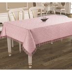 Kdk Fransız Dantel 160X160 Cm Tam Kare Dertsiz Masa Örtüsü cappuccino