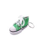 Kdot Retro Sneaker Anahtarlık, Chucks Tarzı Mini Spor Ayakkabı, 7.5 cm, Kumaş Gövde ve Kauçuk Taban (Yeşil)