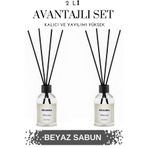 kdr natural Çubuklu Oda Ortam Kokusu Beyaz Sabun Banyo Tuvalet Yatak Odası Mutfak Ferah Koku 2x50 ml