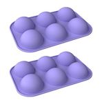 KEAIDO 6 Boşluk Yarı Küre Silikon Kalıp Fırın Gereçleri Sıcak Çikolata Bomba Kalıbı, Şeker Kek Tatlı Pişirme Tavası, Puding Tatlı Jöle Cupcake Kurabiyeler, El Yapımı Sabun, BPA İçermez, Yuvarlak Şekil