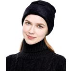 KEAIDO Kadın Kışlık Bere Şapka, Örgü Sıcak Kuru Kafa Kep Kulak Kapağı Kayak Termal Kalın Soğuk Hava Şapkası Kubbe Moda Sonbahar Sonbahar, Siyah, Tek boyut