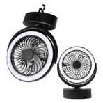KEAIDO LED Işıklı Fener Pille Çalışan Kamp Fanı USB Şarj Edilebilir, Taşınabilir Çadır Asma Fan Kapalı Açık Hava Seyahat Plaj Barbekü Parti Ev Ofis Yatak Odası 2'si 1 arada