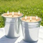 KEARLGMBH Citronella Mumlar Dış Mekan Büyük: 2 x 470 ml Ev Veranda için 3 Fitil Kova Mumu 180 Saate Kadar Mum, Yaz Kampı Büyük Mum, Dış Bahçe Arka Bahçe Balkon için Doğal Soya Mumu Lemograss Mum