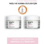 Keaty 2'li Yağsız Nemlendirici Krem | Akneye Eğilimli Karma &amp; Yağlı Ciltler Için | Parlama Akne Karşıtı