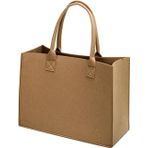 Keçe El Çantası Büyük Saplı Çok Amaçlı Katlanabilir Yeniden Kullanılabilir Alışveriş Çantaları Kolay Saklama Seyahat Sporları, Zencefil, 30x20x12 cm