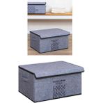 Keçe Kapaklı Maxi Organizer Kutu 47X37X24 cm Çok Amaçlı Düzenleyici - Antrasit - Seçenek 1