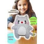 Keçe Oyuncak Dikiş Seti - Minik Kedi yaratıcı eğitici oyuncak , Kendin yap keçe pelüş oyuncak