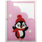 Keçeli Dünyam Karne Dosyası Penguenli - Pembe - 23 x 33 cm
