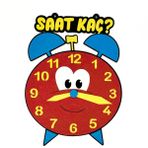 Keçeli Dünyam Saat Kaç? Çalar Saat Interaktif Keçe Eğitim Materyali - Kırmızı - 60 x 45 cm