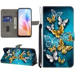 KEDBBAO Samsung Galaxy A21S için Cep Telefonu Kılıfı Kılıf Desen Katlanır Kılıf Galaxy A21S için Deri Çanta Kılıf Flip Magnet Motif Cüzdan Koruyucu Kılıf Samsung A21S için Kılıflar, Yeşil Kelebek