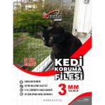 Kedi Balkon Güvenlik Filesi – 1.5 M Yükseklik | Metreyle Kesim | 3 mm Ip, 3.5x3.5 cm Göz Aralığı + Montaj Aparatları (Siyah) - 1.5x6 m