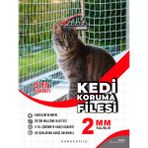 Kedi Balkon Güvenlik Filesi 1.5x8 mt 2mm Ip Kalınlığı 4x4 Göz Aralığı (Beyaz Veya Siyah)
